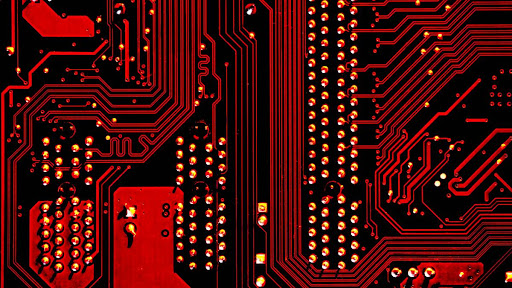  red motherboard reverse detail